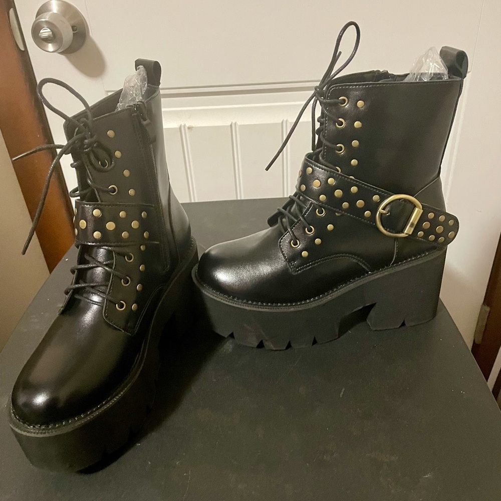 New Sexy Platform Boots side zip Goth, Rocker